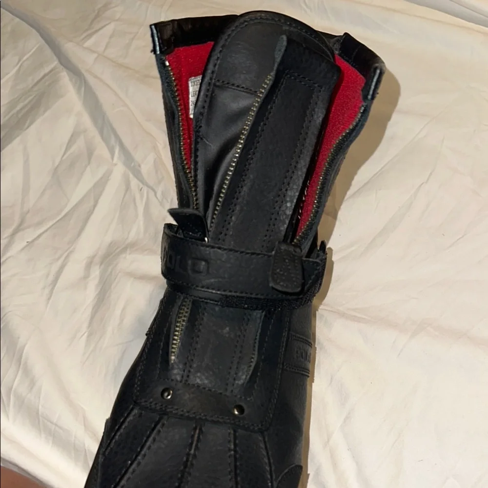 Polo by Ralph Lauren Black Leather Ankle Boots - Picture 2 of 11